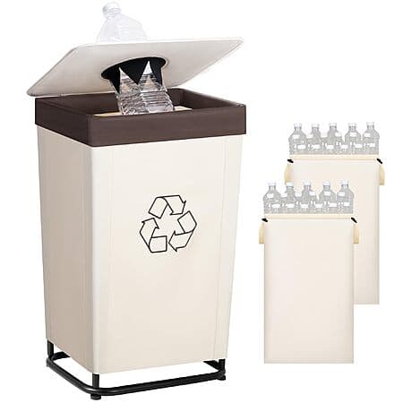 29-Gallon StorageWorks Recycling Bin w/ Lid & 2 Washable Bags (Beige) $14.99 + Free Shipping w/ Prime or on $35+