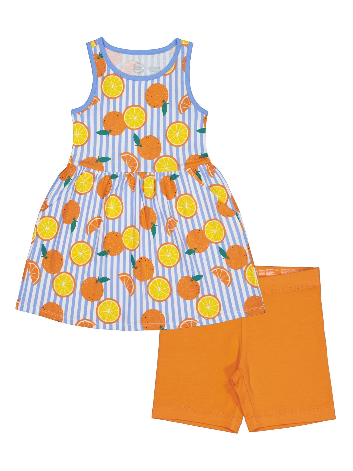 Wonder Nation Girls Play Dress and Short 2 Piece Set, Sizes XS-XLP